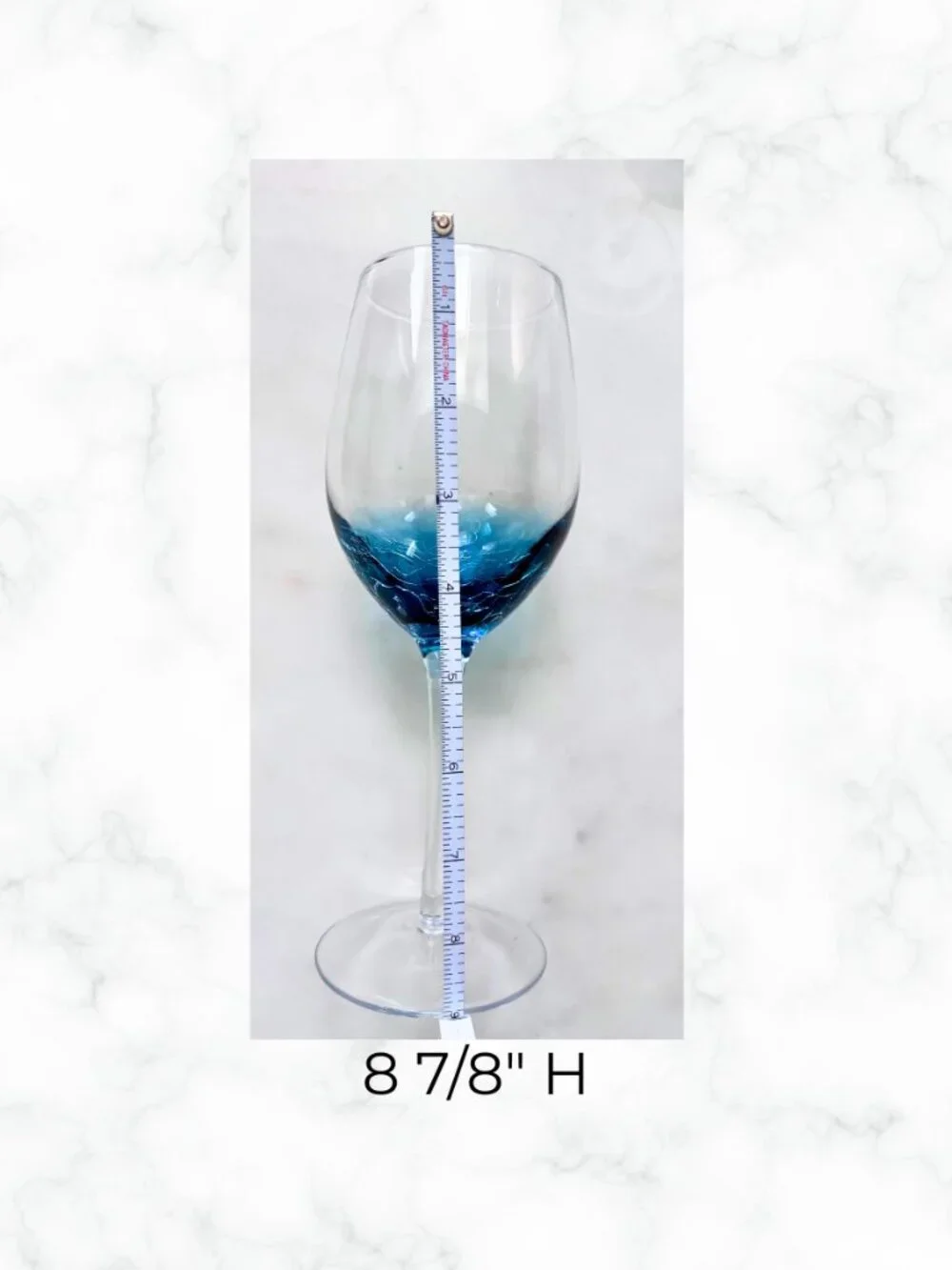 NWOT | PIER 1 Imports Teal Crackle Wine Glass Set of 2 | Discontinued